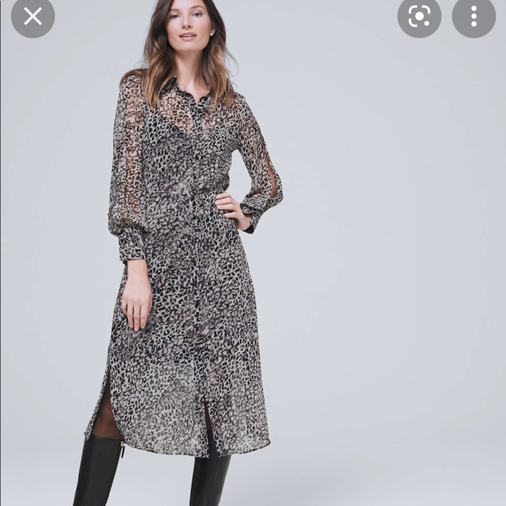 Whbm animal print shirt dress size 4 nwt